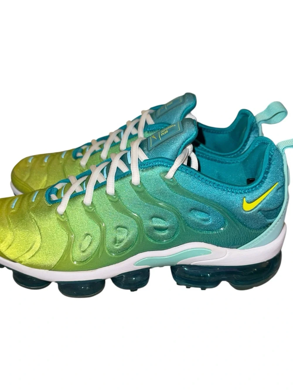 Nike air vapor max plus Gradient Lime Green to Teal Running Sneakers women’s 9